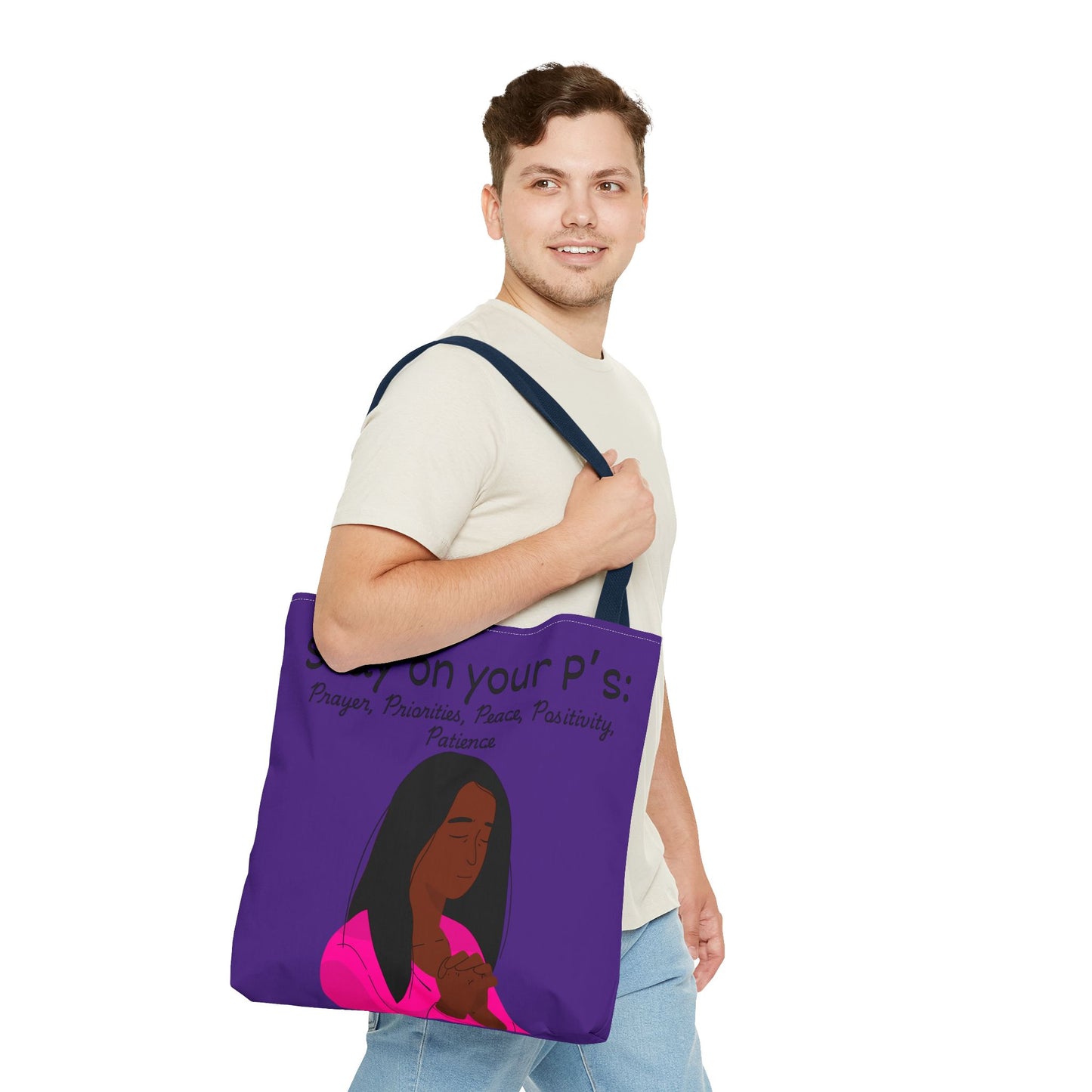 Empowering Prayer Tote Bag - Stay on Your P's: Prayer, Priorities, Peace, Positivity, Patience, Spiritual Gift, Christian Accessory, [...]
