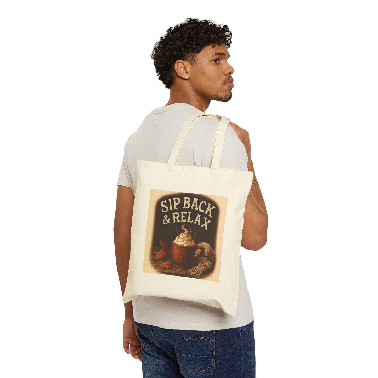 Sip Back & Relax Cotton Canvas Tote Bag