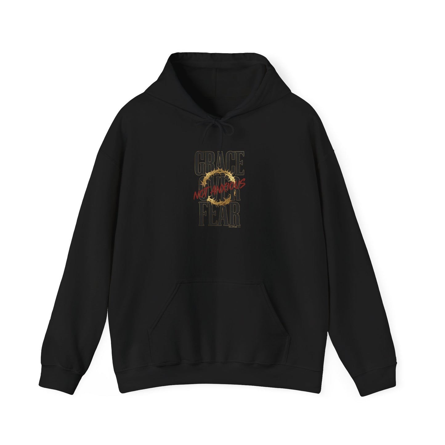 Grace Over Fear Hoodie | Christian Streetwear, Distressed Scripture Style