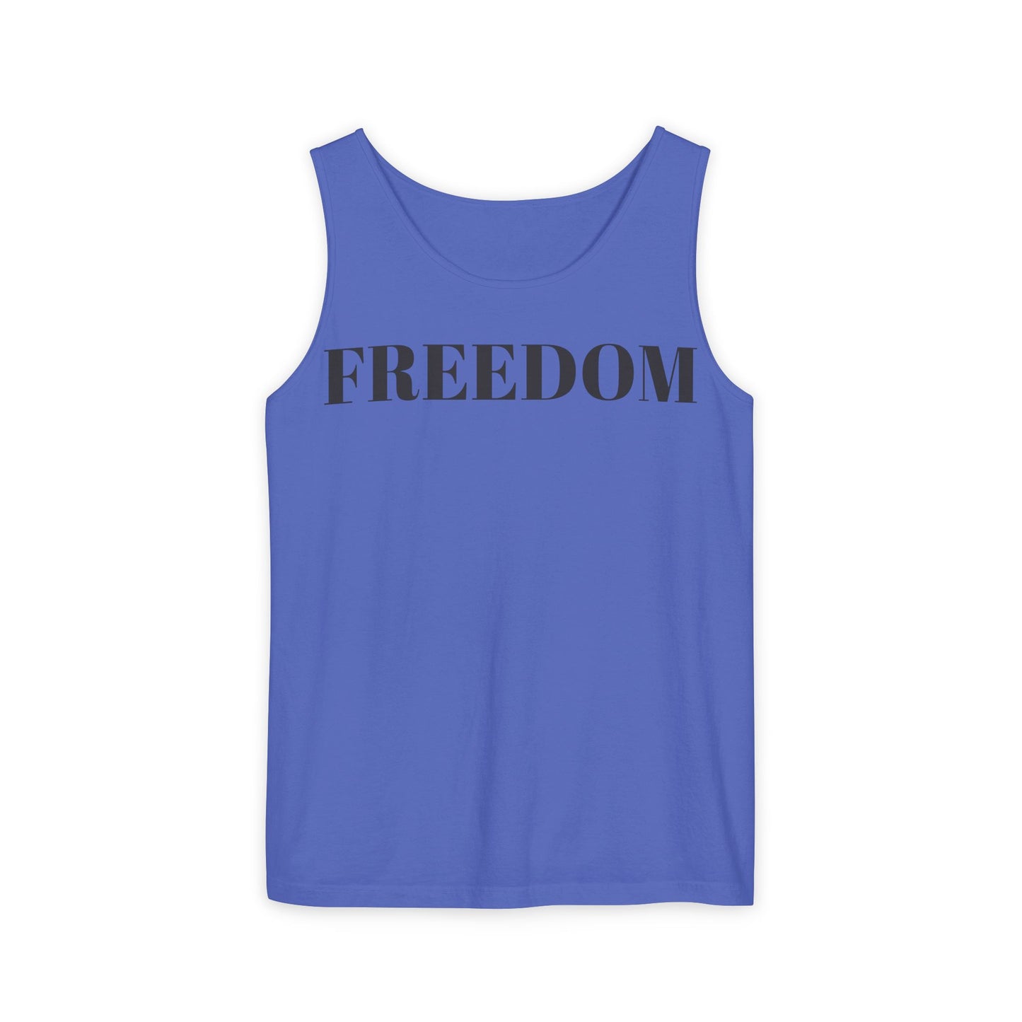 Freedom Unisex Garment-Dyed Tank Top - Comfortable Summer Wear, Casual Lounge, Outdoor Fitness, Inspirational Gift, Vacation Apparel