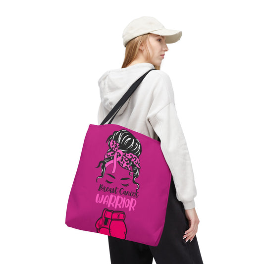 Empowering Warrior Tote Bag - Breast Cancer Awareness, Gift for Survivors, Inspirational, Pink Fighter Bag, Supportive Tote