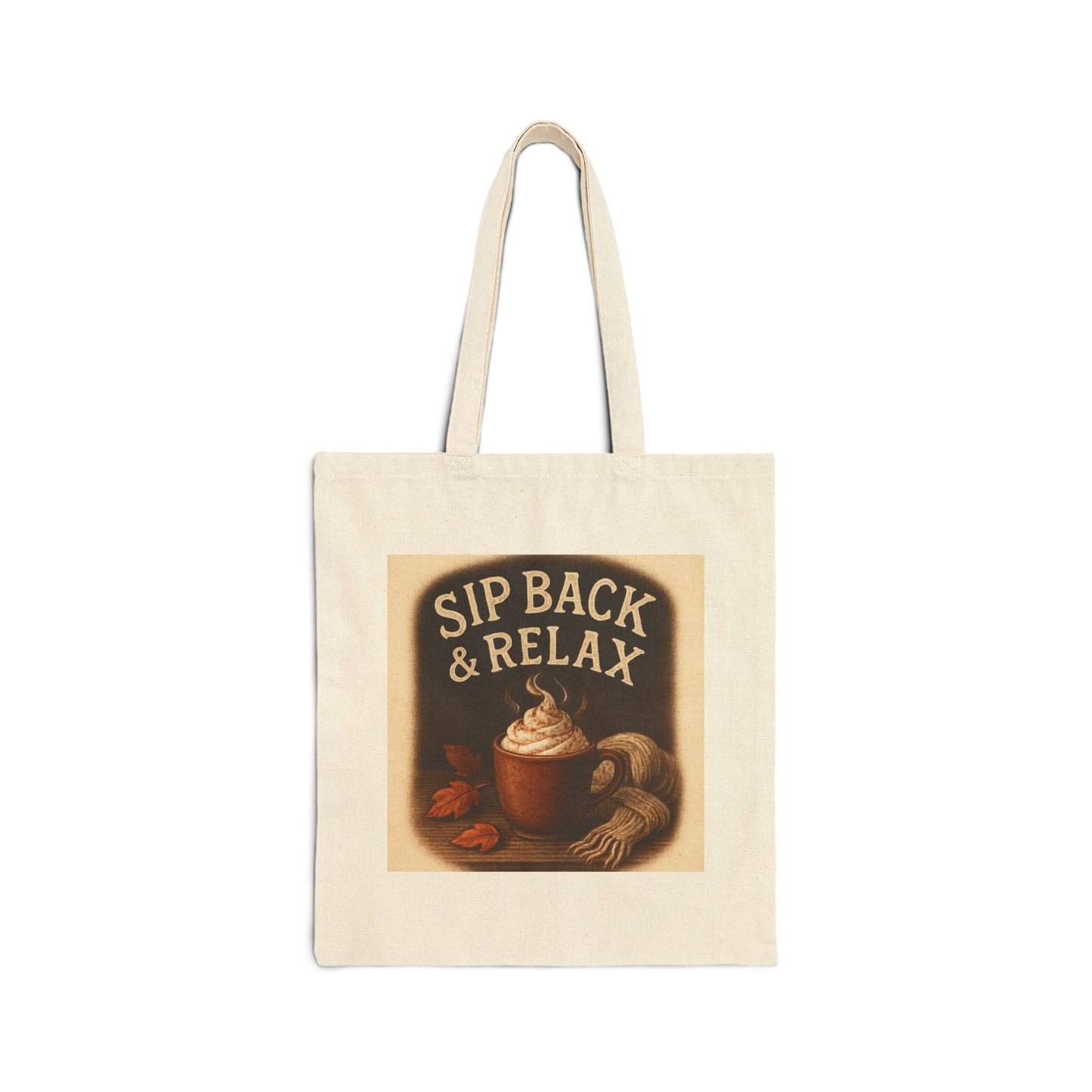 Sip Back & Relax Cotton Canvas Tote Bag
