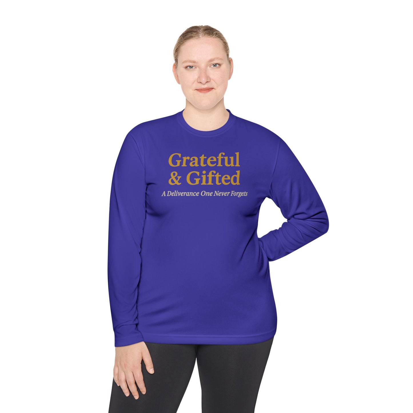 Grateful & Gifted Long Sleeve Tee | Inspirational Gift, Unisex Shirt, Perfect for Celebrations, Casual Wear, Thoughtful Present