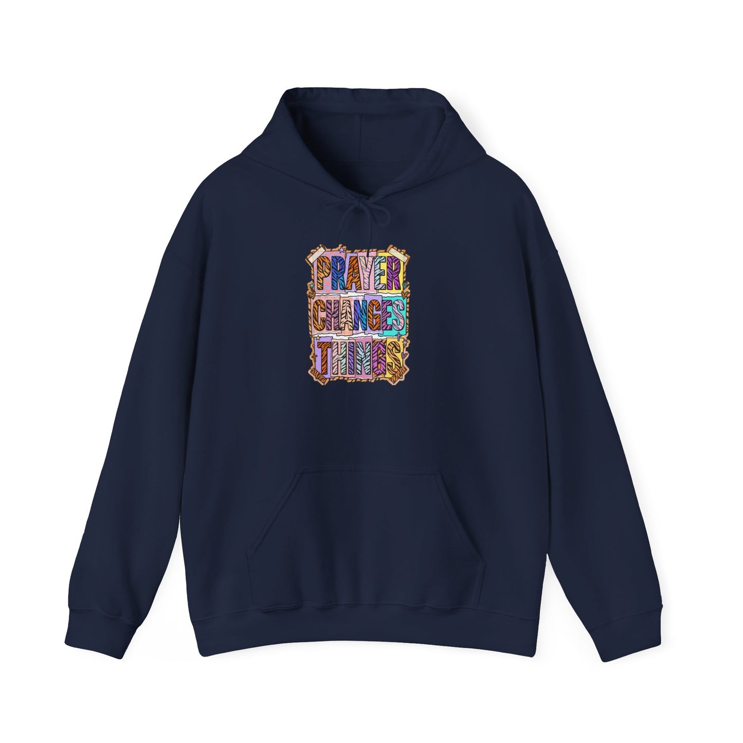 Prayer Changes Things Hoodie | Christian Rainbow Scripture Design