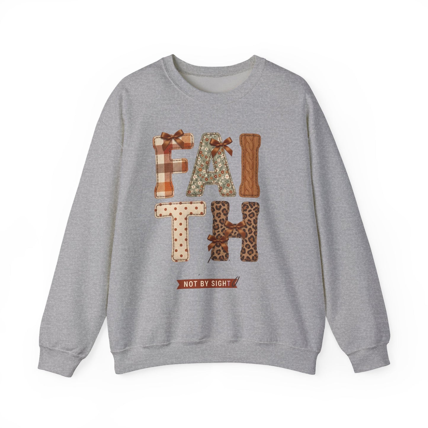 Faith Fall Crewneck Sweatshirt | Christian Autumn, Leaves & Plaid