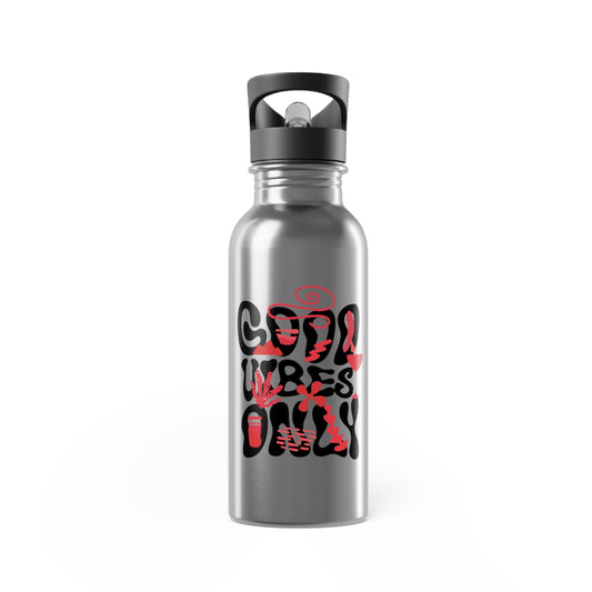 Cool Vibes Only Stainless Steel Water Bottle with Straw - 20oz