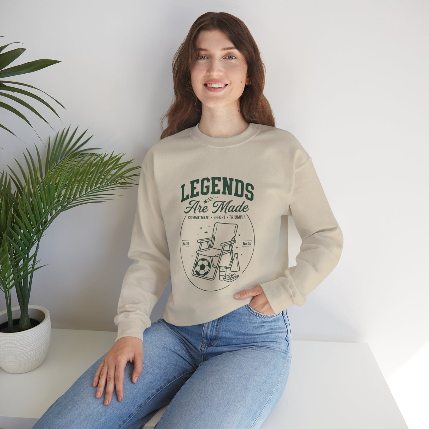 Legends Are Made Crewneck Sweatshirt | Soccer Club, Retro Sports Mom