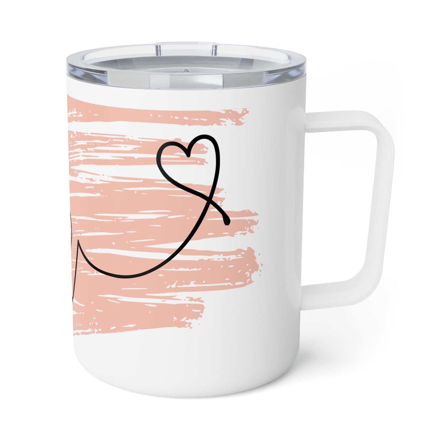 Insulated Coffee Mug with Love Design, 10oz Travel Mug, Cute Gift for Her, Coffee Lover Mug, Valentine's Day Gift, Personalized Coffee Cup