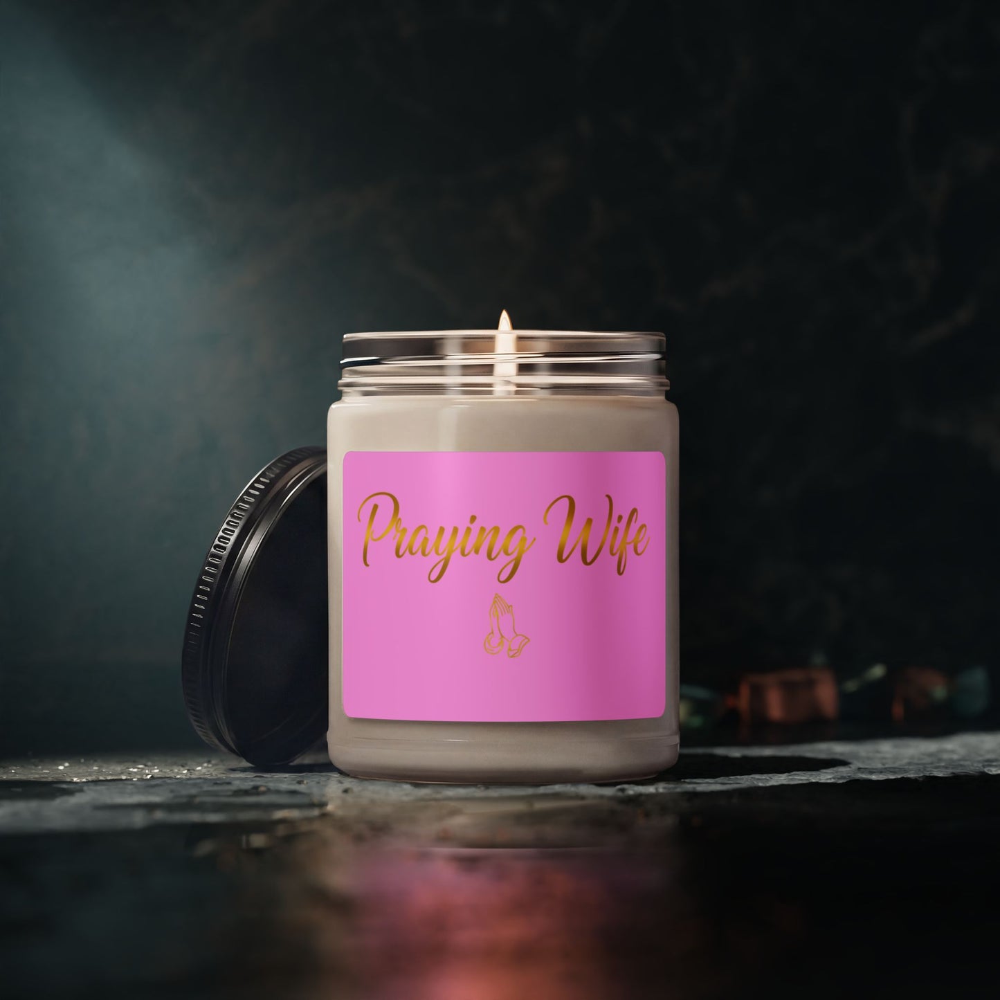 Praying Wife Scented Soy Candle — 9oz Inspirational Pink Jar