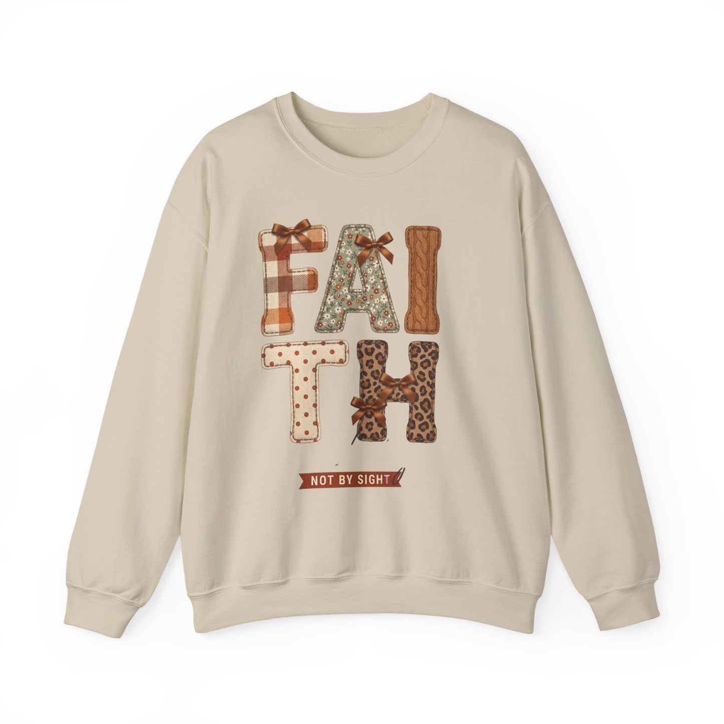 Faith Fall Crewneck Sweatshirt | Christian Autumn, Leaves & Plaid