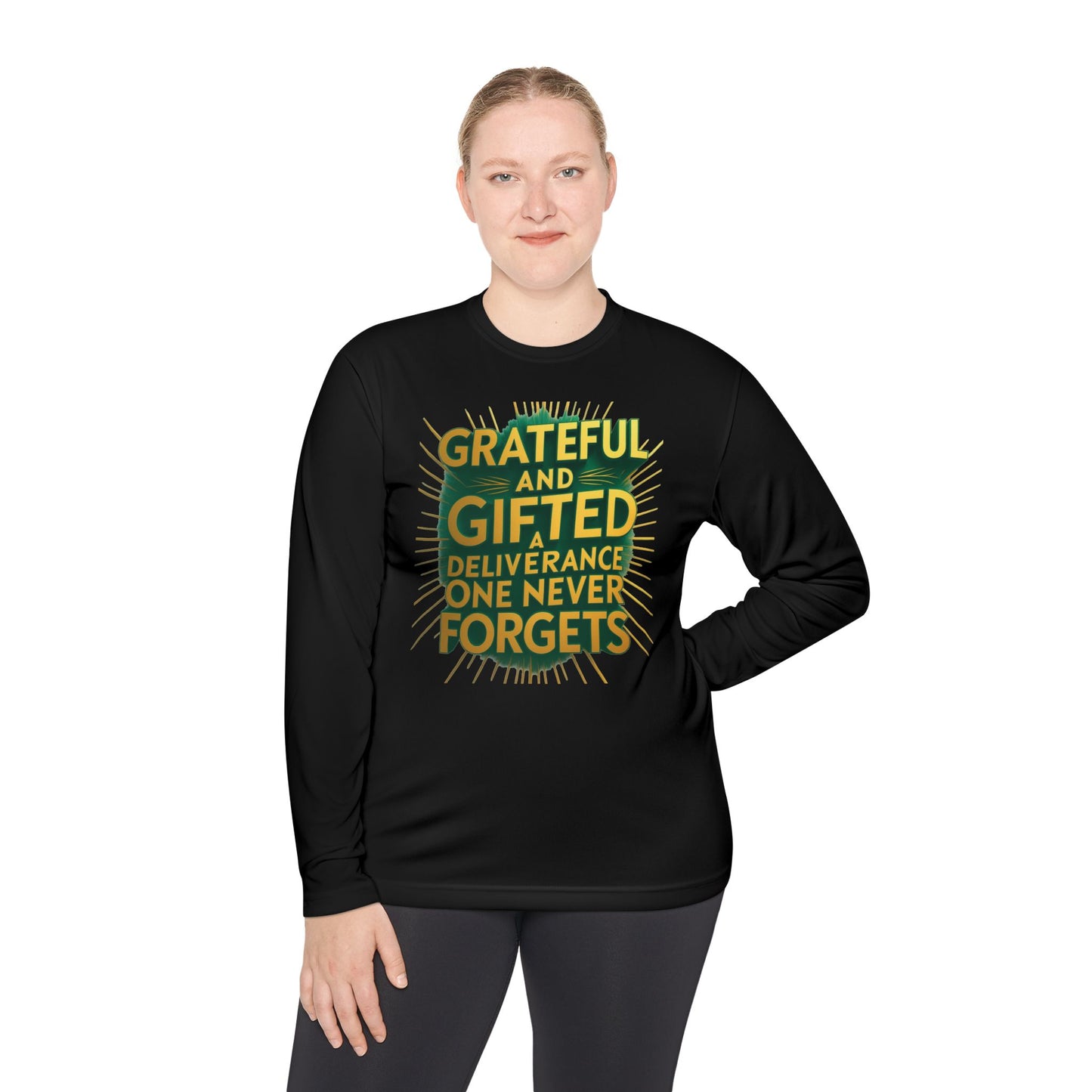 Grateful & Gifted Long Sleeve Tee | Inspirational Gift, Unisex Shirt, Perfect for Celebrations, Casual Wear, Thoughtful Present