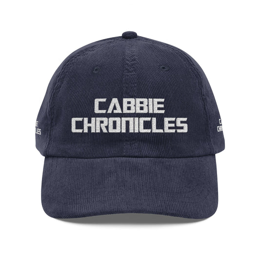 Vintage Embroidered Corduroy Cap - Cabbie Chronicles, Trendy Hat, Unisex Fashion, Gift for All Occasions, Streetwear Accessory