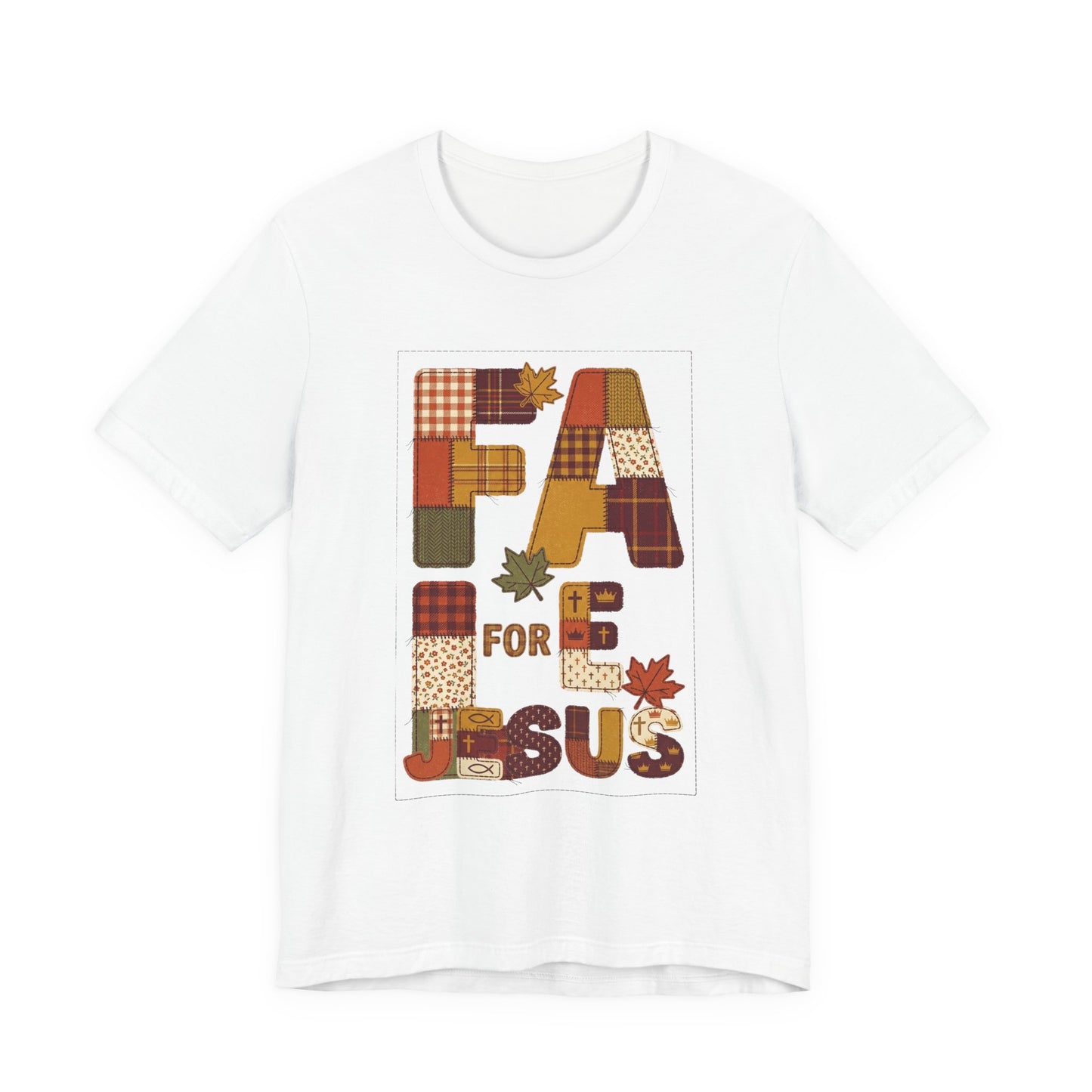 Fall Patchwork "Fall for Jesus" Tee | Thanksgiving, Autumn Leaves