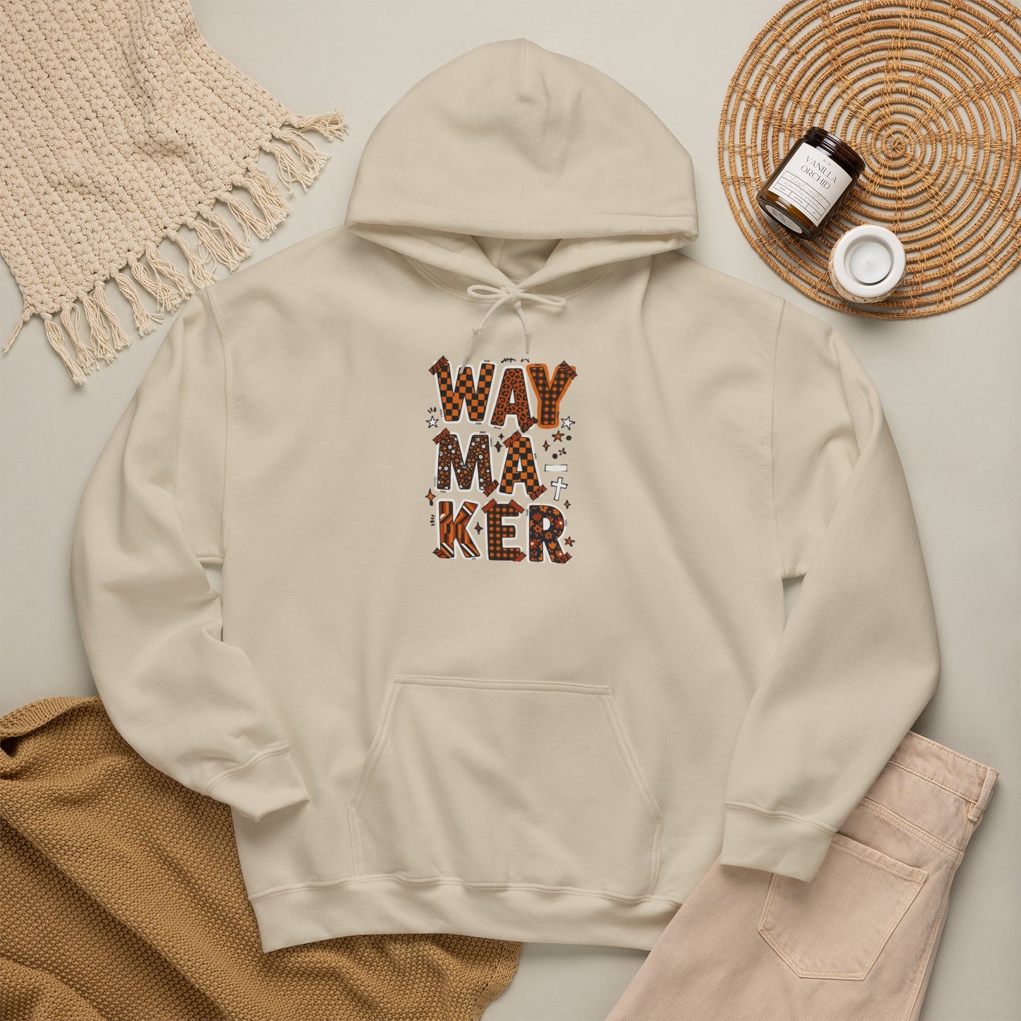 Waymaker Hoodie | Christian faith sweatshirt, mixed-font scripture design