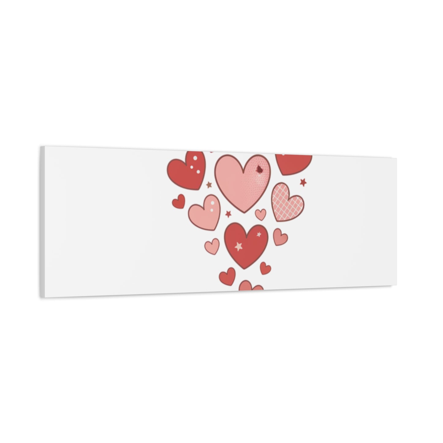 Love Yourself Canvas Wall Art — Watercolor Hearts Inspirational Home Decor