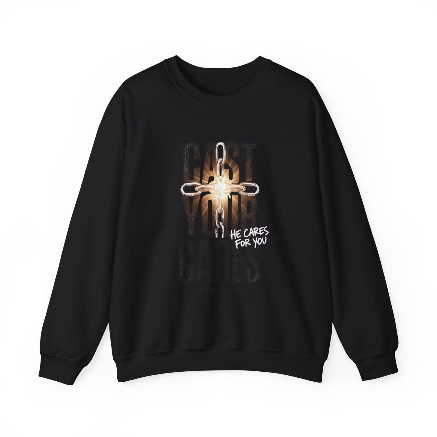 Cast Your Cares Crewneck Sweatshirt | Christian Streetwear, Scripture Graphic