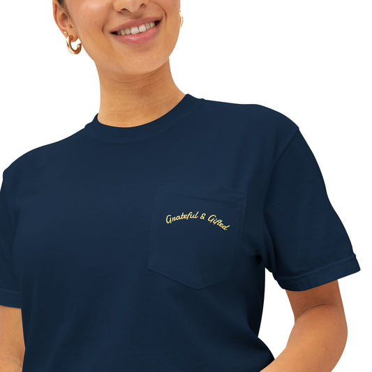 Garment-Dyed Pocket T-Shirt, Grateful and Gifted