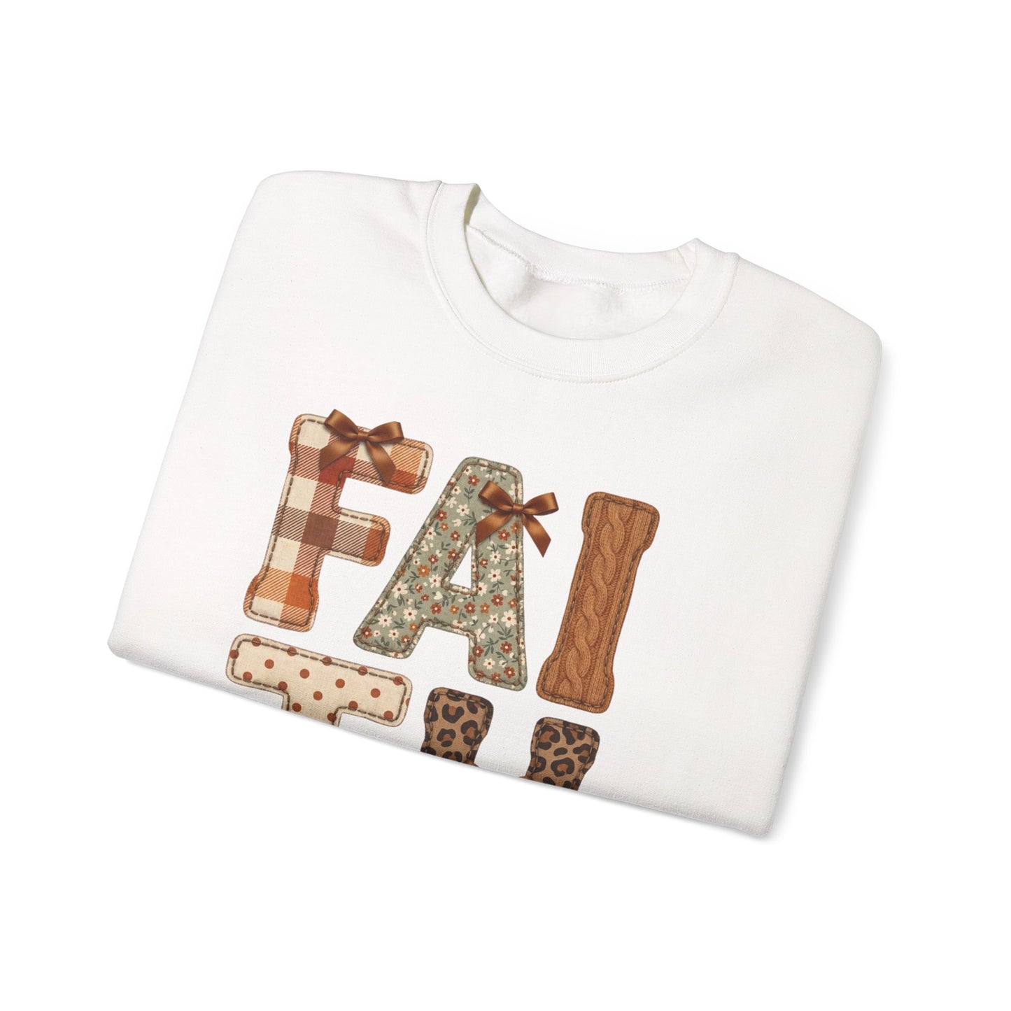 Faith Fall Crewneck Sweatshirt | Christian Autumn, Leaves & Plaid