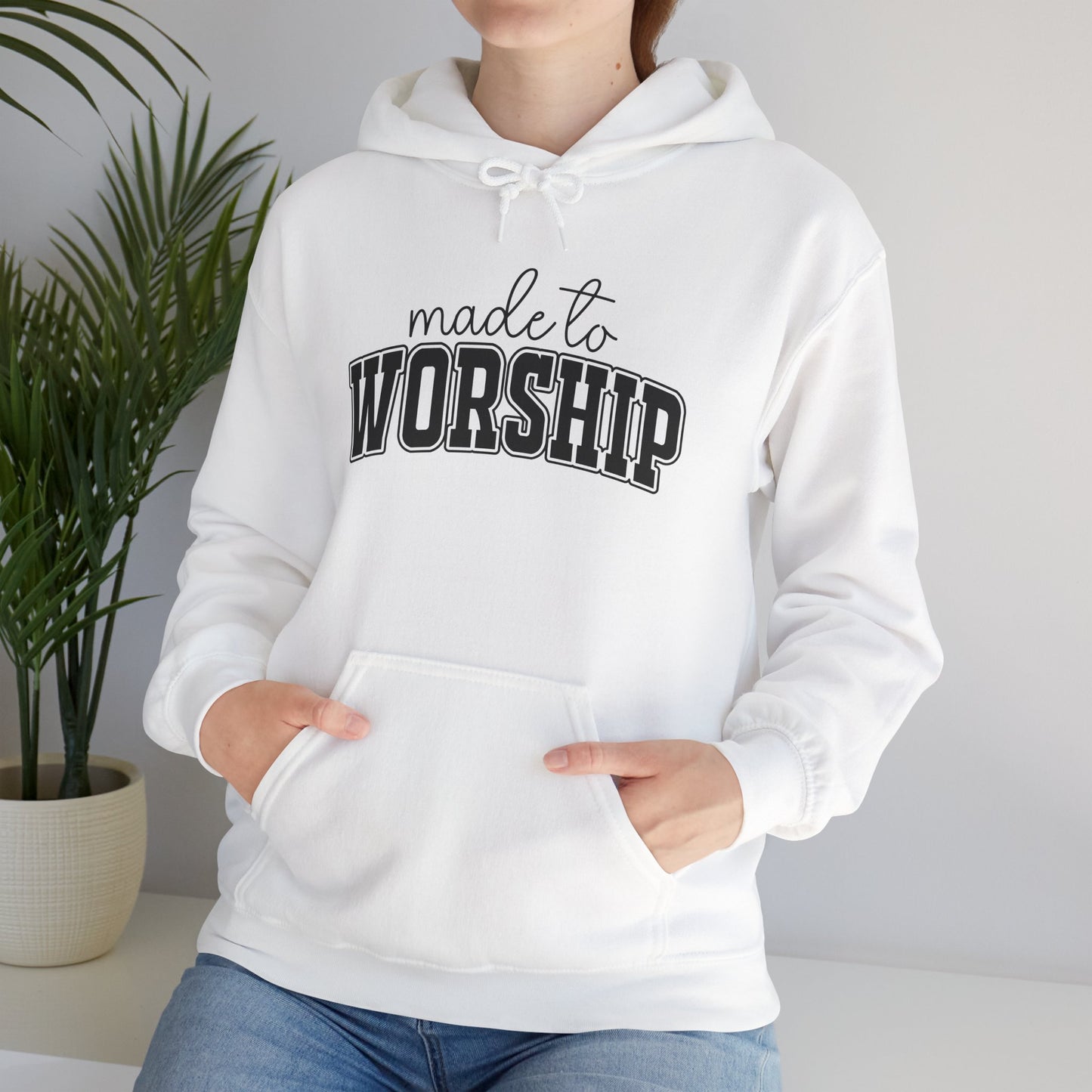 Christian Graphic Hoodie - 'Made to Worship' Pullover