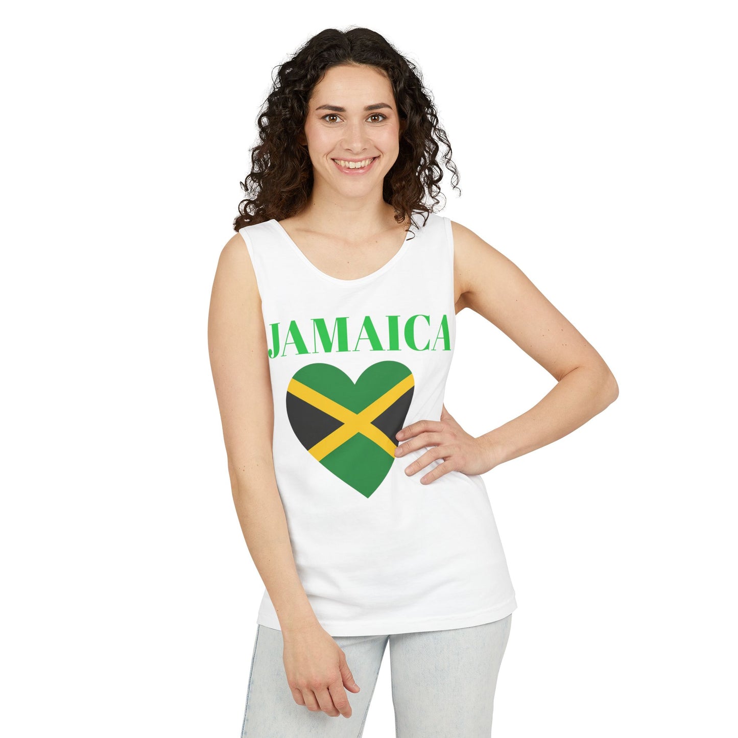 Jamaica Heart Unisex Tank Top, Casual Summer Shirt, Travel Souvenir, Beach Wear, Festival Apparel, Gift for Him or Her