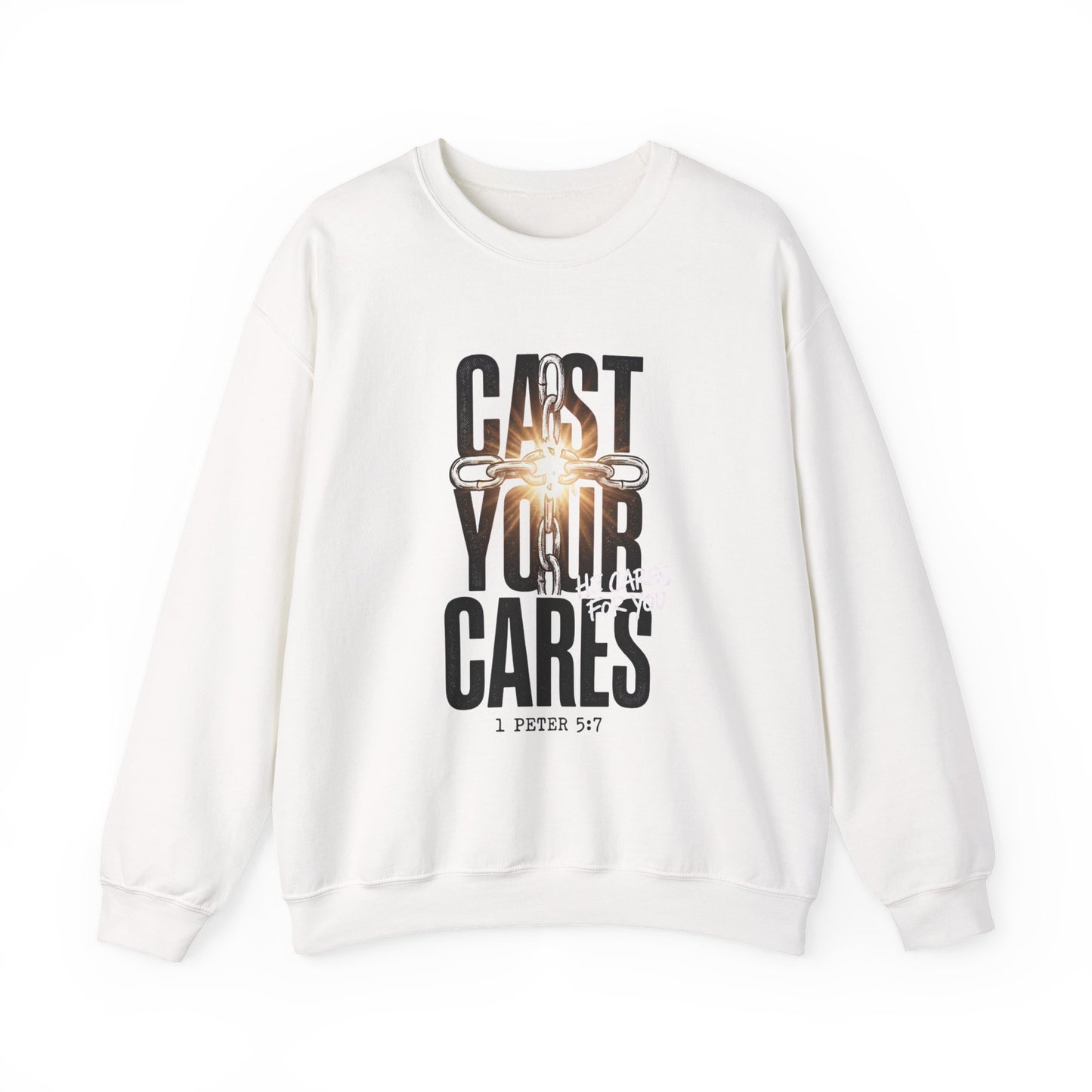 Cast Your Cares Crewneck Sweatshirt | Christian Streetwear, Scripture Graphic