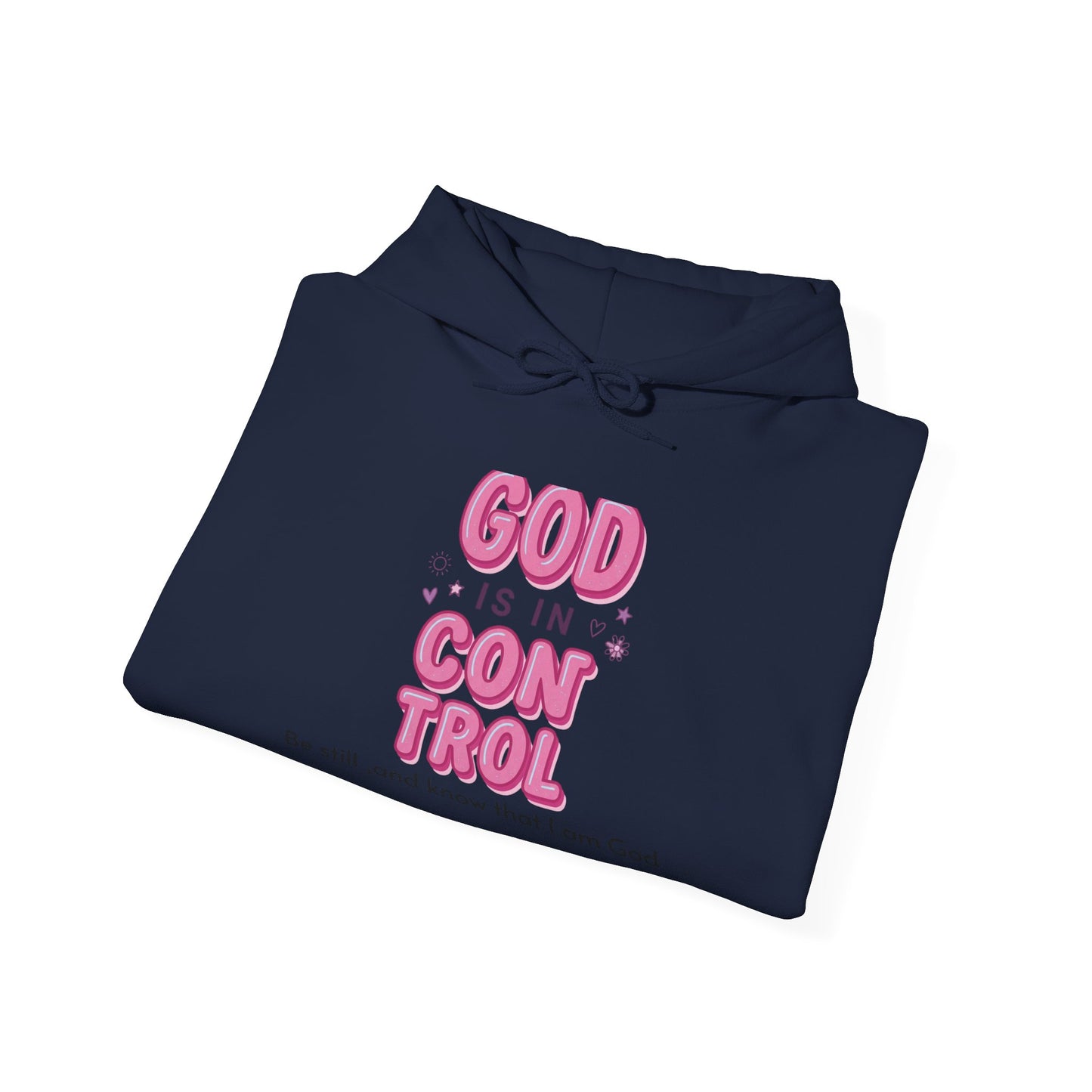 God Is in Control Hoodie | Christian Rainbow Script, Playful Faith Apparel