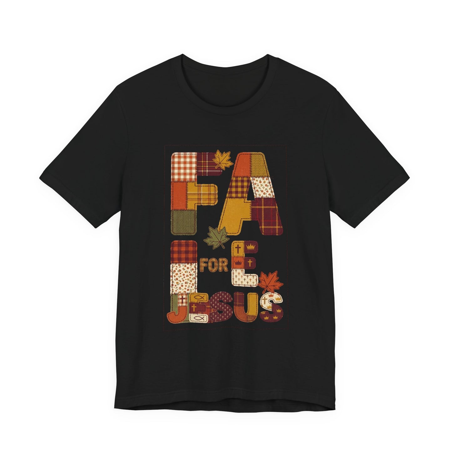 Fall Patchwork "Fall for Jesus" Tee | Thanksgiving, Autumn Leaves