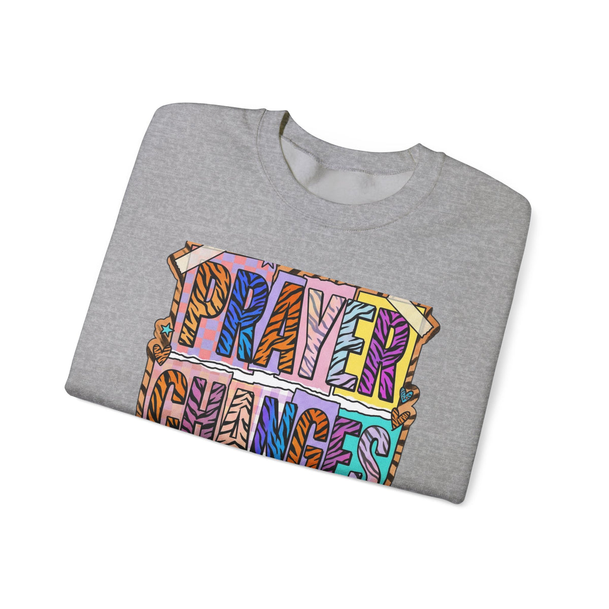 Prayer Changes Things Sweatshirt | Christian rainbow scripture, mixed-font faith