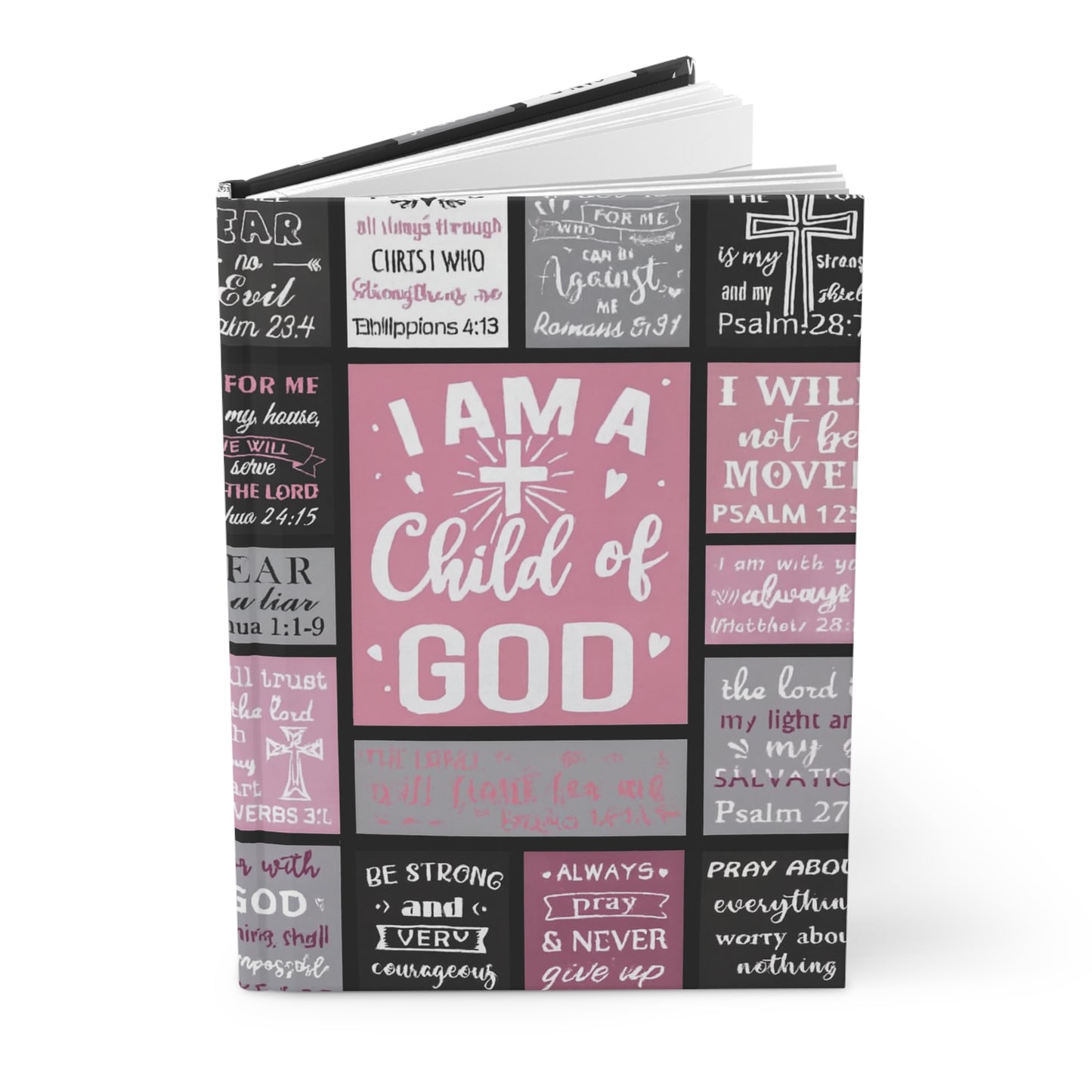 I Am a Child of God Hardcover Journal — Pink Christian Faith Prayer Notebook