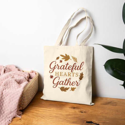 Grateful Hearts Gather Tote Bag