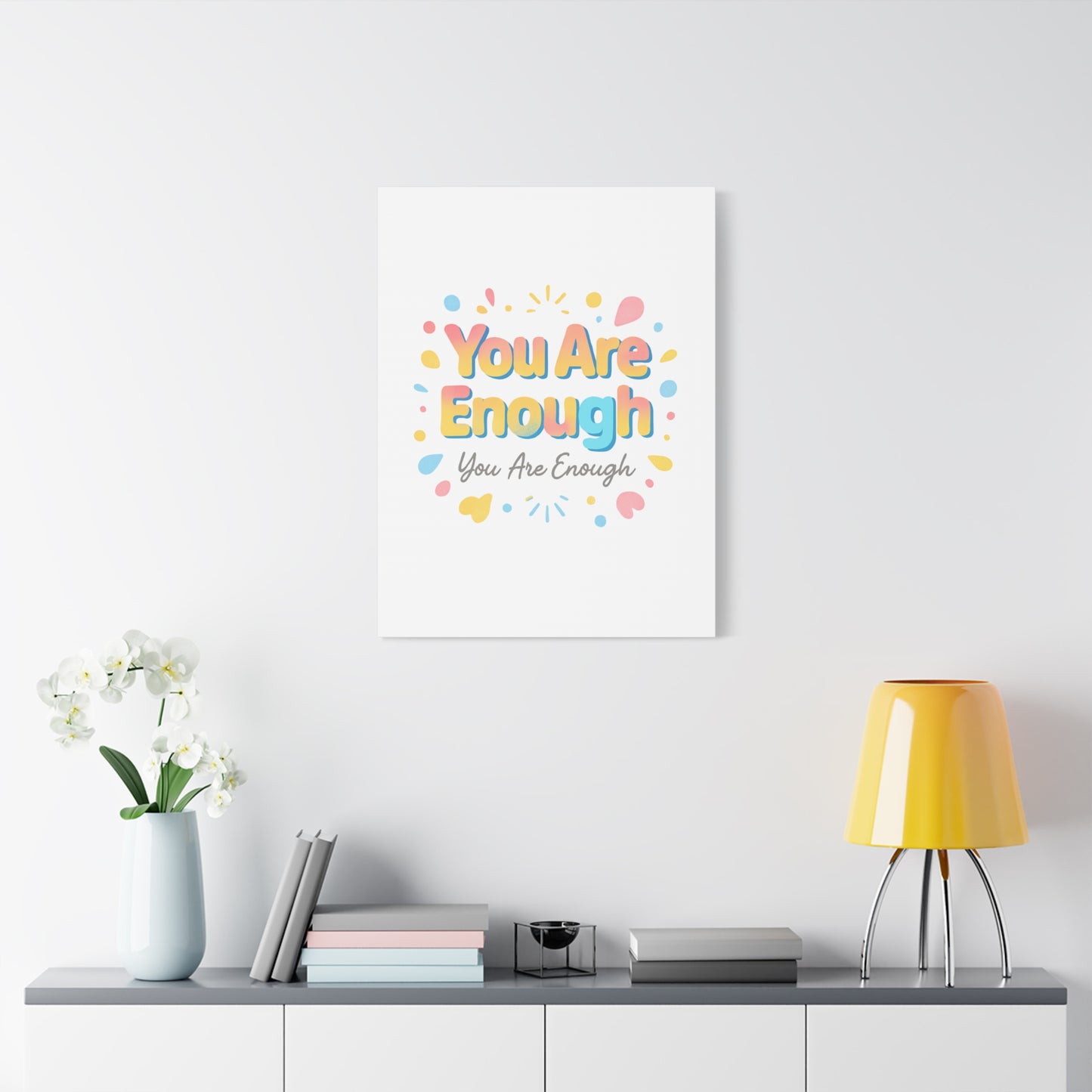 You Are Enough Canvas Wall Art — Inspirational Motivational Home Decor