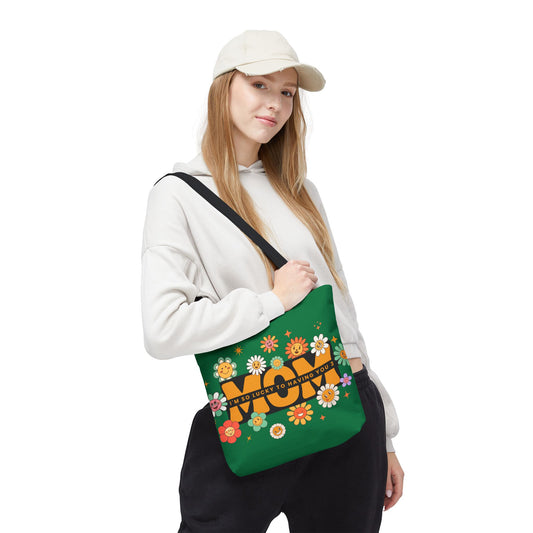 Charming Floral Mom Tote Bag, Mother's Day Gift, Eco-Friendly Shopping Bag, Flower Print Handbag, Cute Tote for Moms