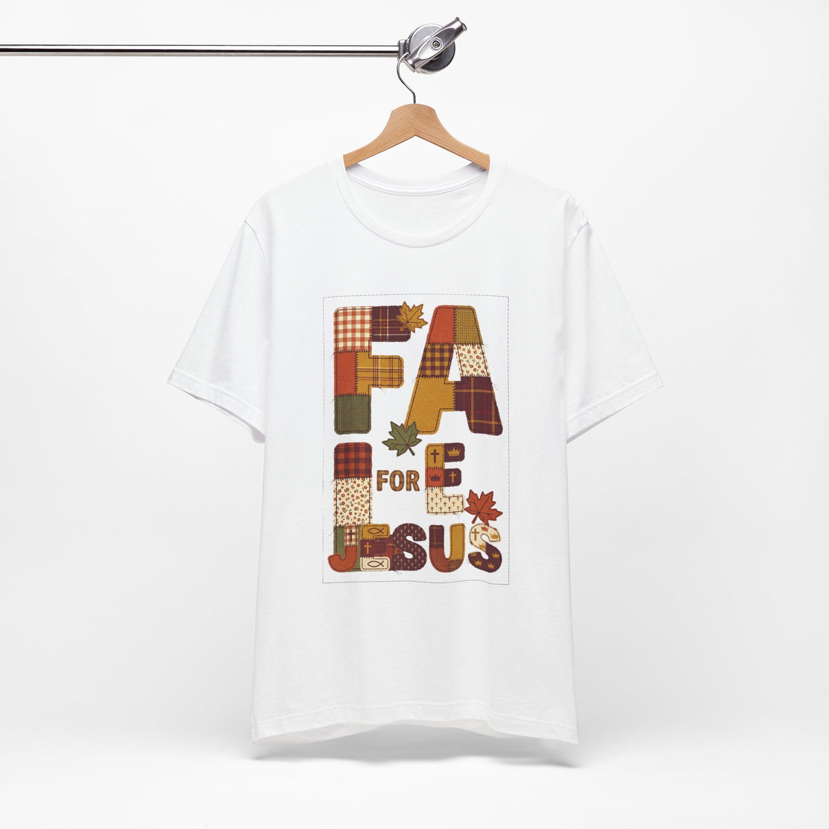 Fall Patchwork "Fall for Jesus" Tee | Thanksgiving, Autumn Leaves