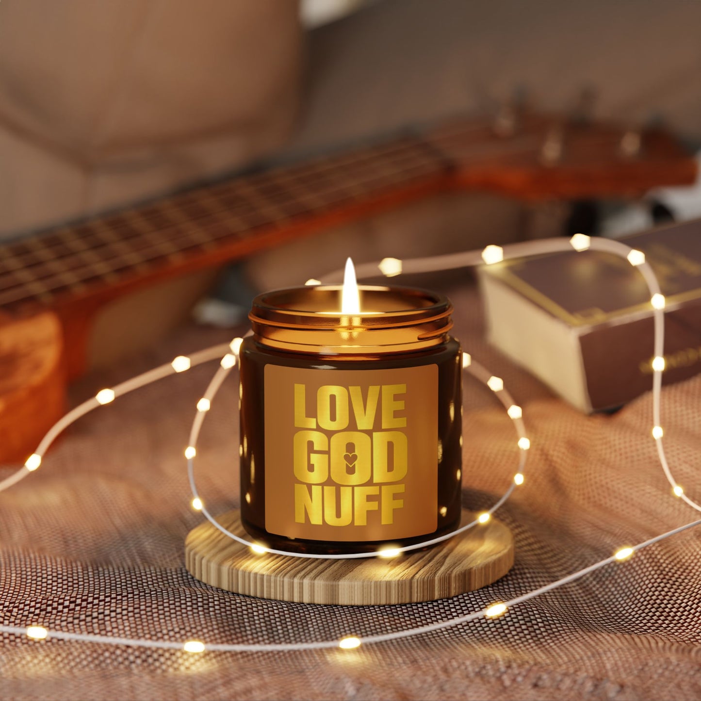 Love God Nuff Scented Soy Candle — Amber Jar