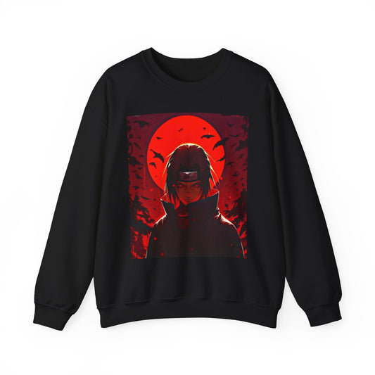 Anime Villain Crewneck Sweatshirt – Red Moon Itachi Design