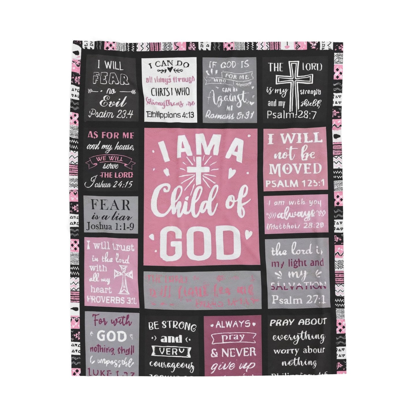 Child of God Velveteen Plush Blanket — Inspirational Christian Scripture Throw
