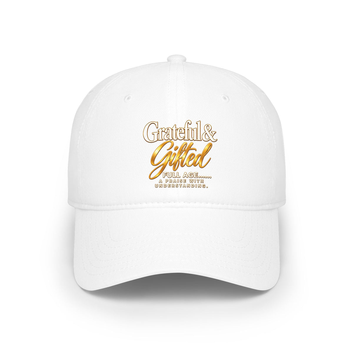 Baseball Cap — "Grateful & Gifted" Embroidered Red Low-Profile Hat