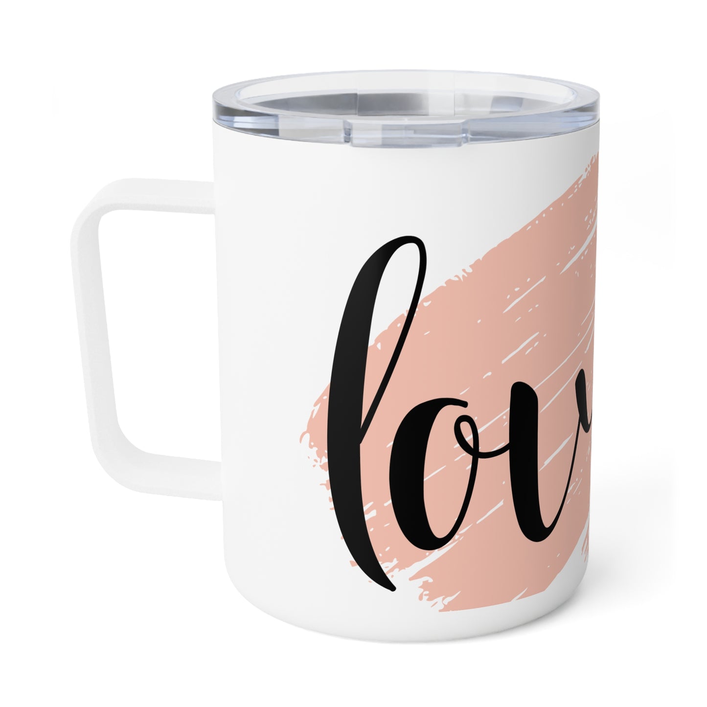 Insulated Coffee Mug with Love Design, 10oz Travel Mug, Cute Gift for Her, Coffee Lover Mug, Valentine's Day Gift, Personalized Coffee Cup