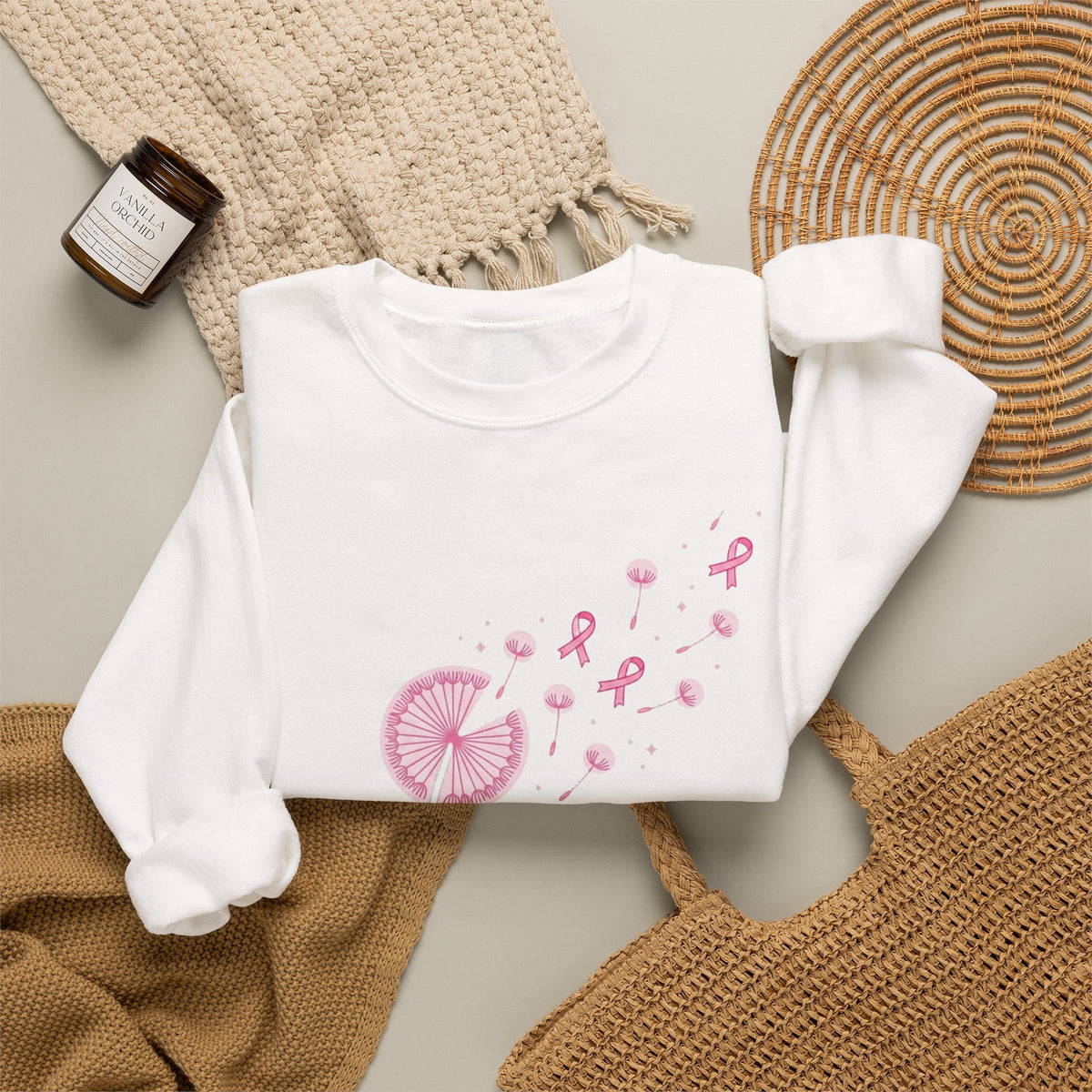 Let Hope Fly pink ribbon Sweatshirt | Breast Cancer Awareness
