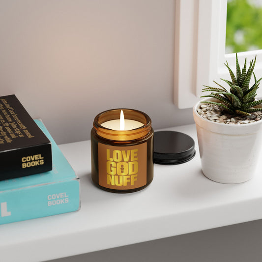 Love God Nuff Scented Soy Candle — Amber Jar