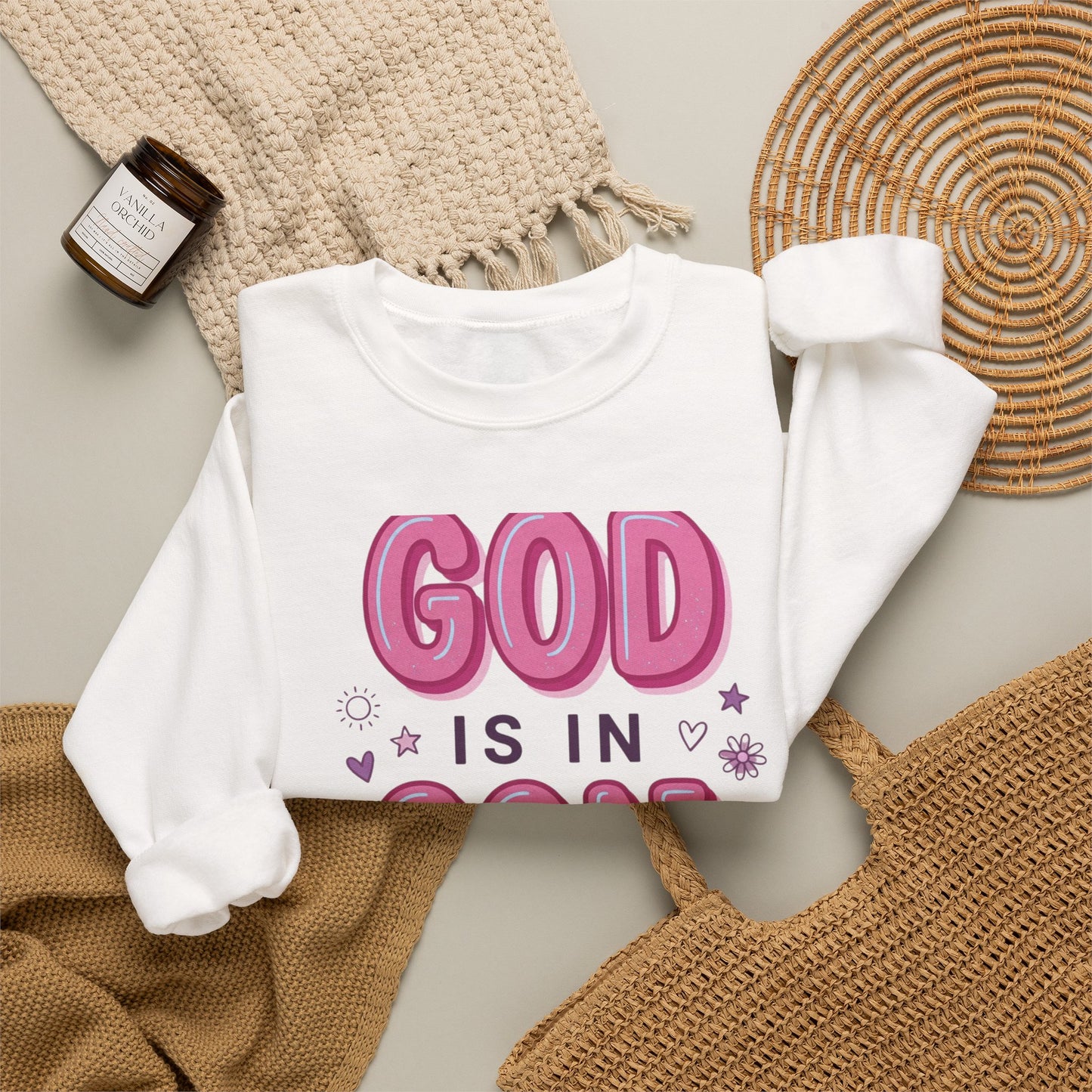 God Is In Control sweatshirt | Christian rainbow faith pullover
