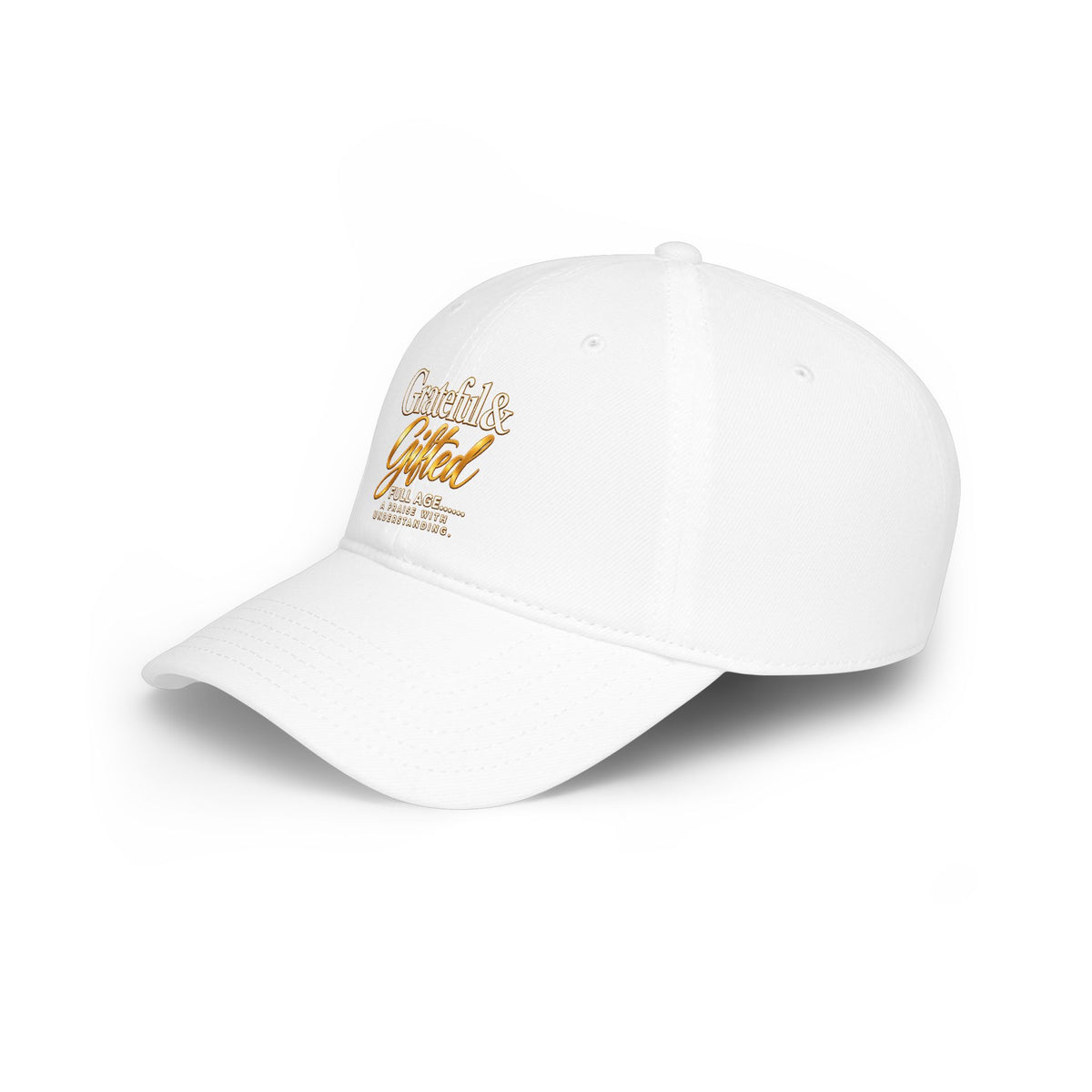 Baseball Cap — "Grateful & Gifted" Embroidered Red Low-Profile Hat