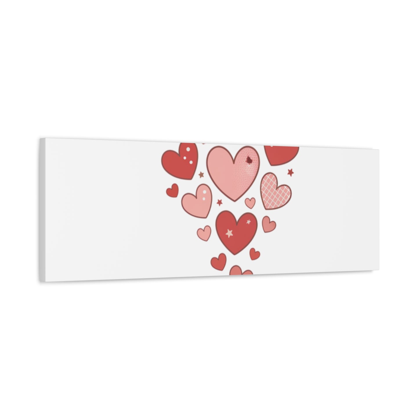Love Yourself Canvas Wall Art — Watercolor Hearts Inspirational Home Decor