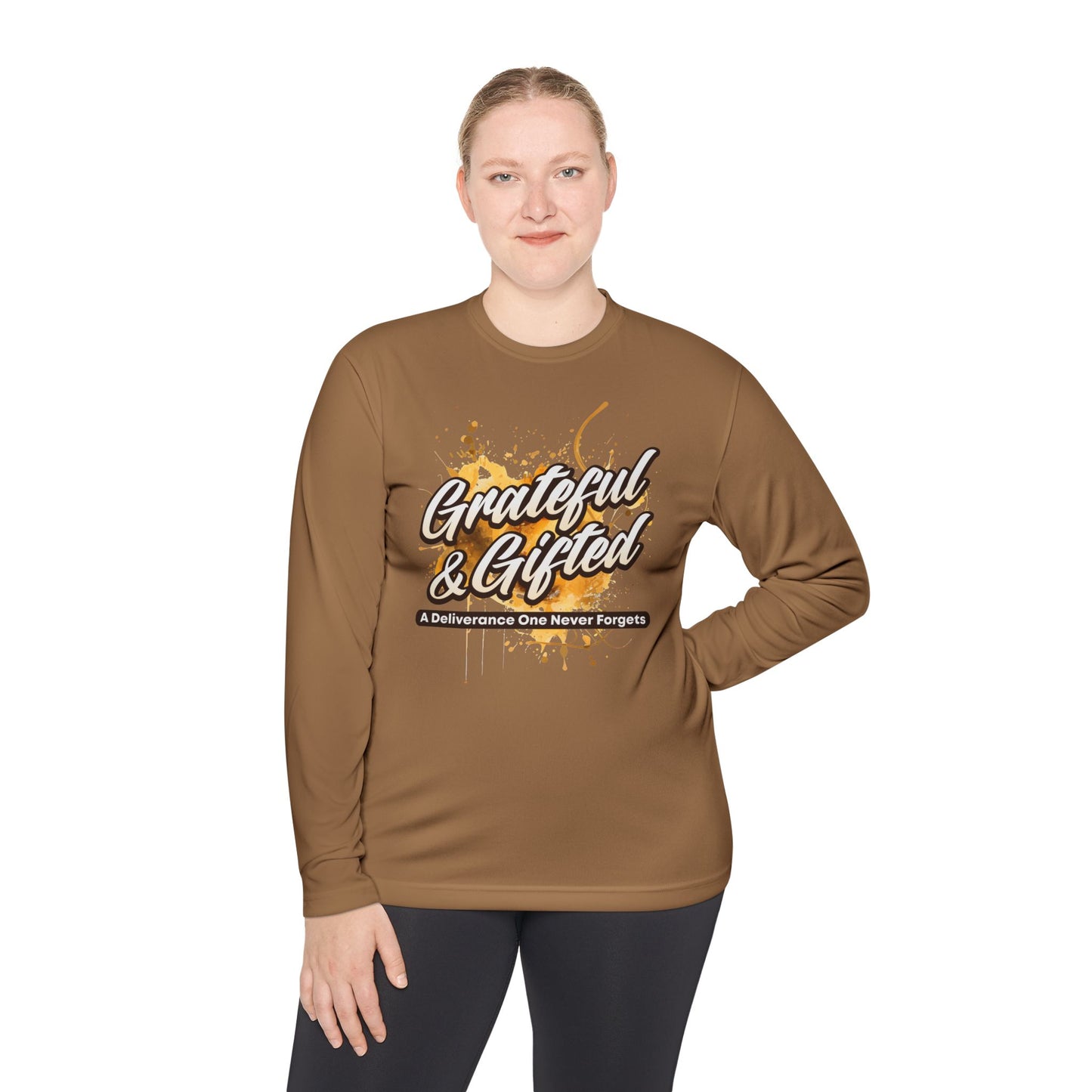 Grateful & Gifted Long Sleeve Tee | Inspirational Gift, Unisex Shirt, Perfect for Celebrations, Casual Wear, Thoughtful Present