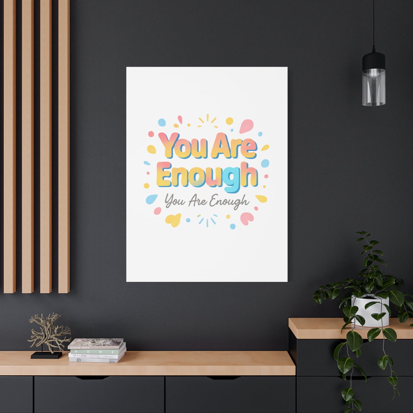You Are Enough Canvas Wall Art — Inspirational Motivational Home Decor