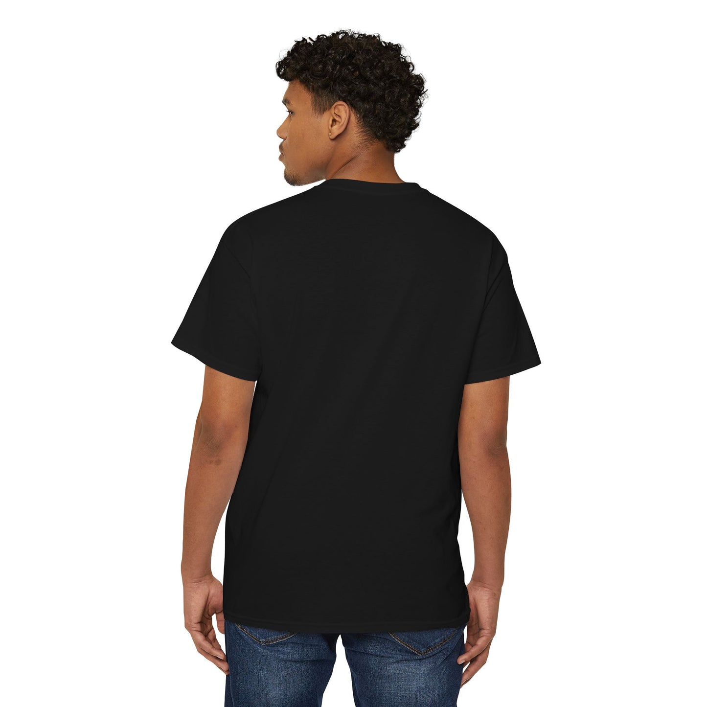 Gold Foil Pocket T-Shirt — "love God Nuff" Minimalist Metallic Chest Tee