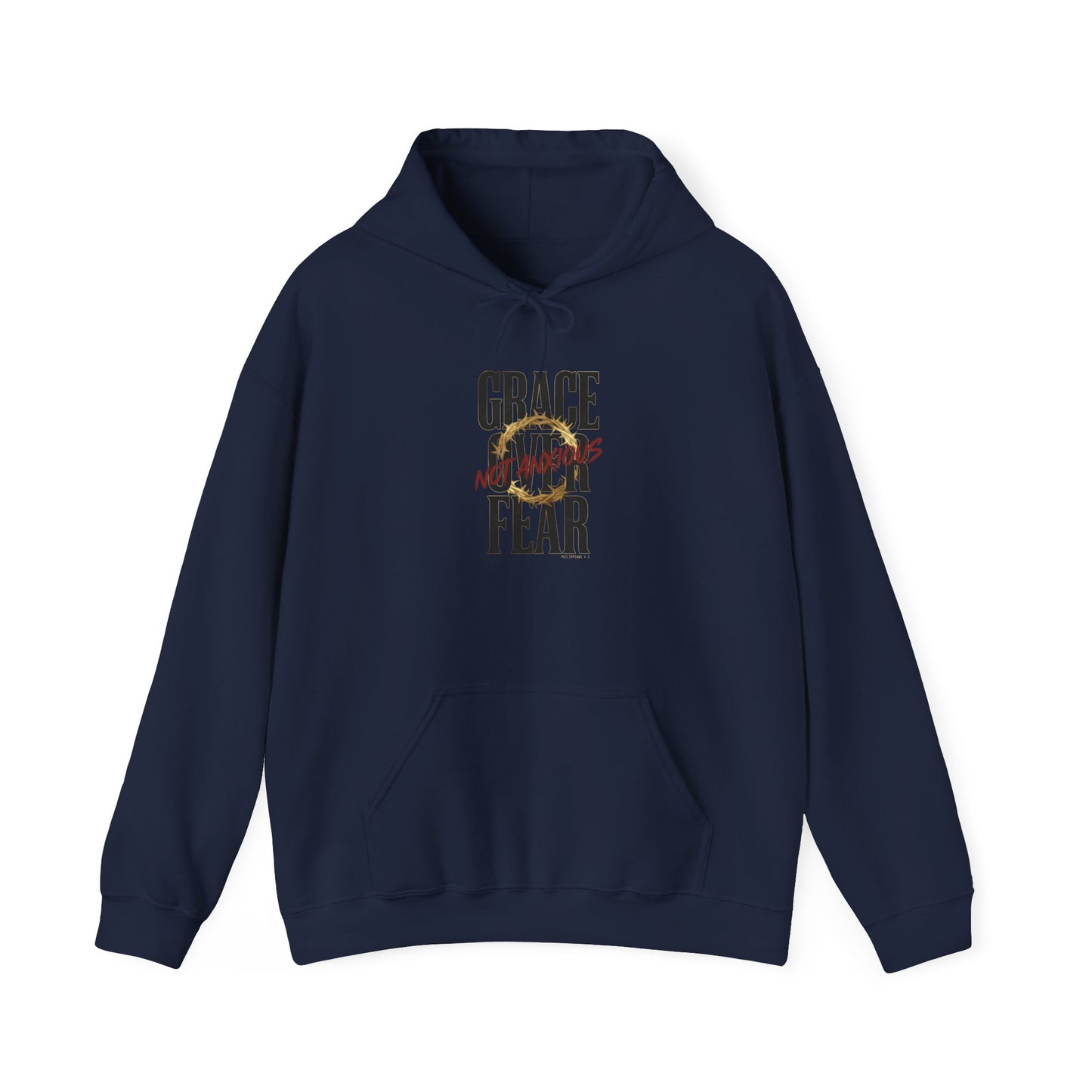 Grace Over Fear Hoodie | Christian Streetwear, Distressed Scripture Style