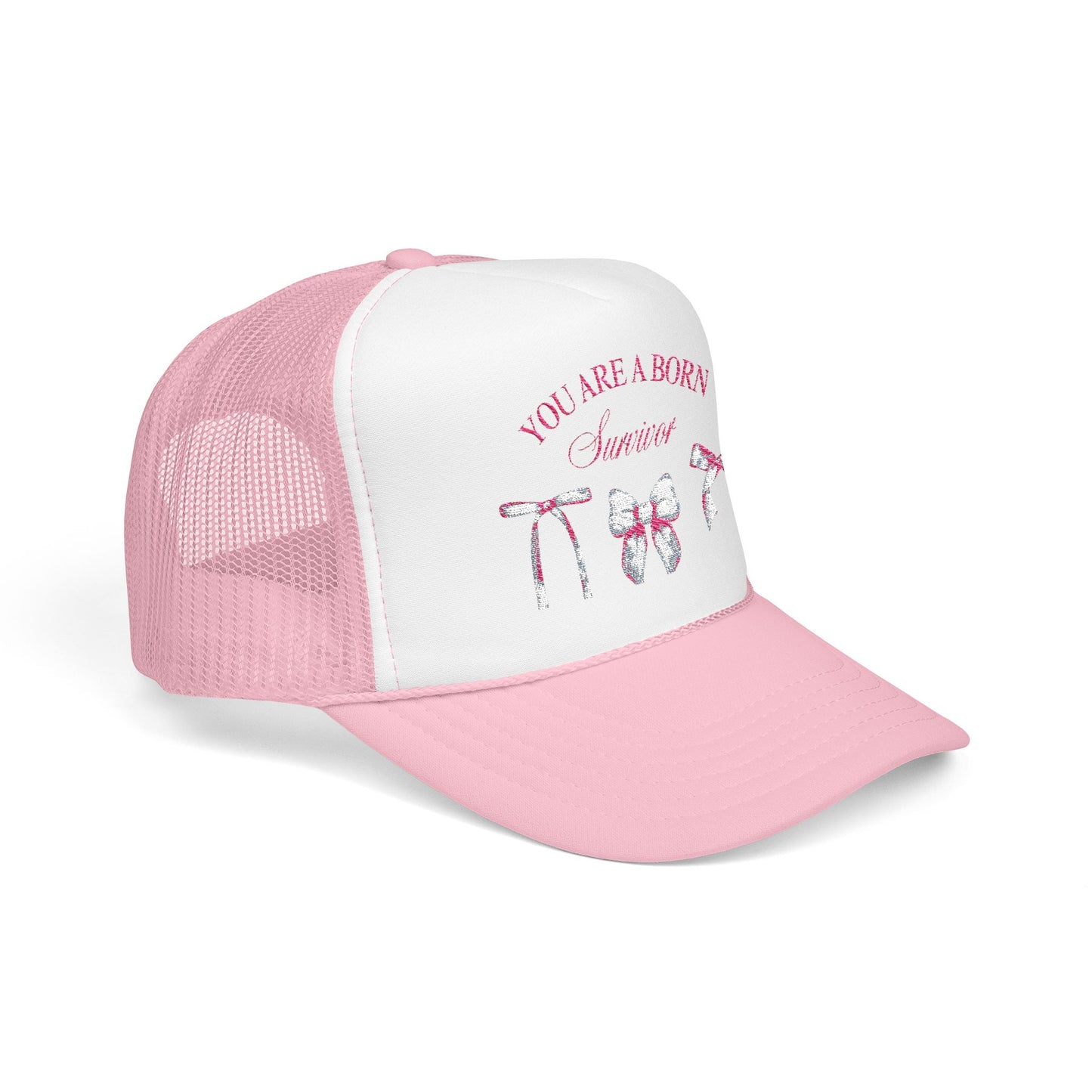 Embroidered Survival Trucker Hat - Inspirational, Unique Gift, Casual Wear, Cancer Awareness, Everyday Style