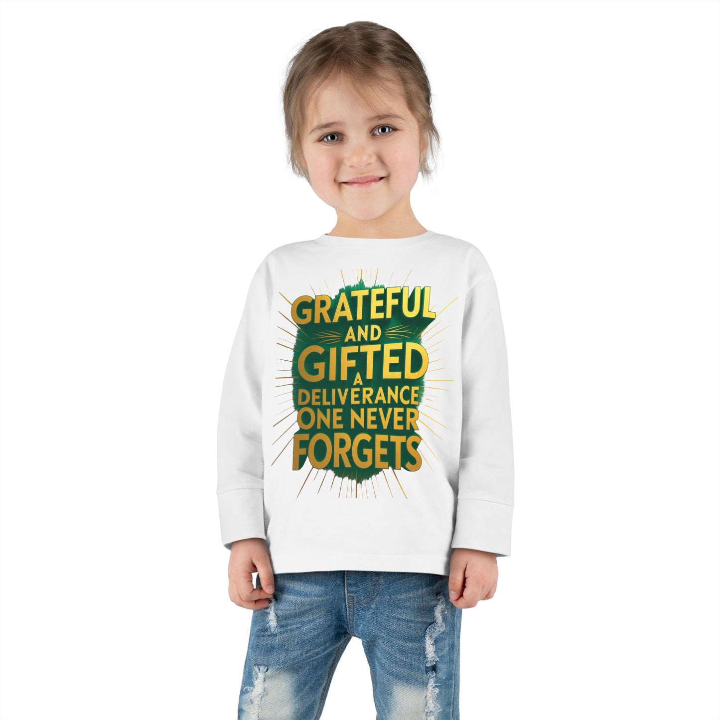Toddler Long Sleeve Tee with 'Grateful and Gifted' Design, Kids Gift, Fall Fashion, Birthday Outfit, Baby Shower Gift, Inspirational [...]