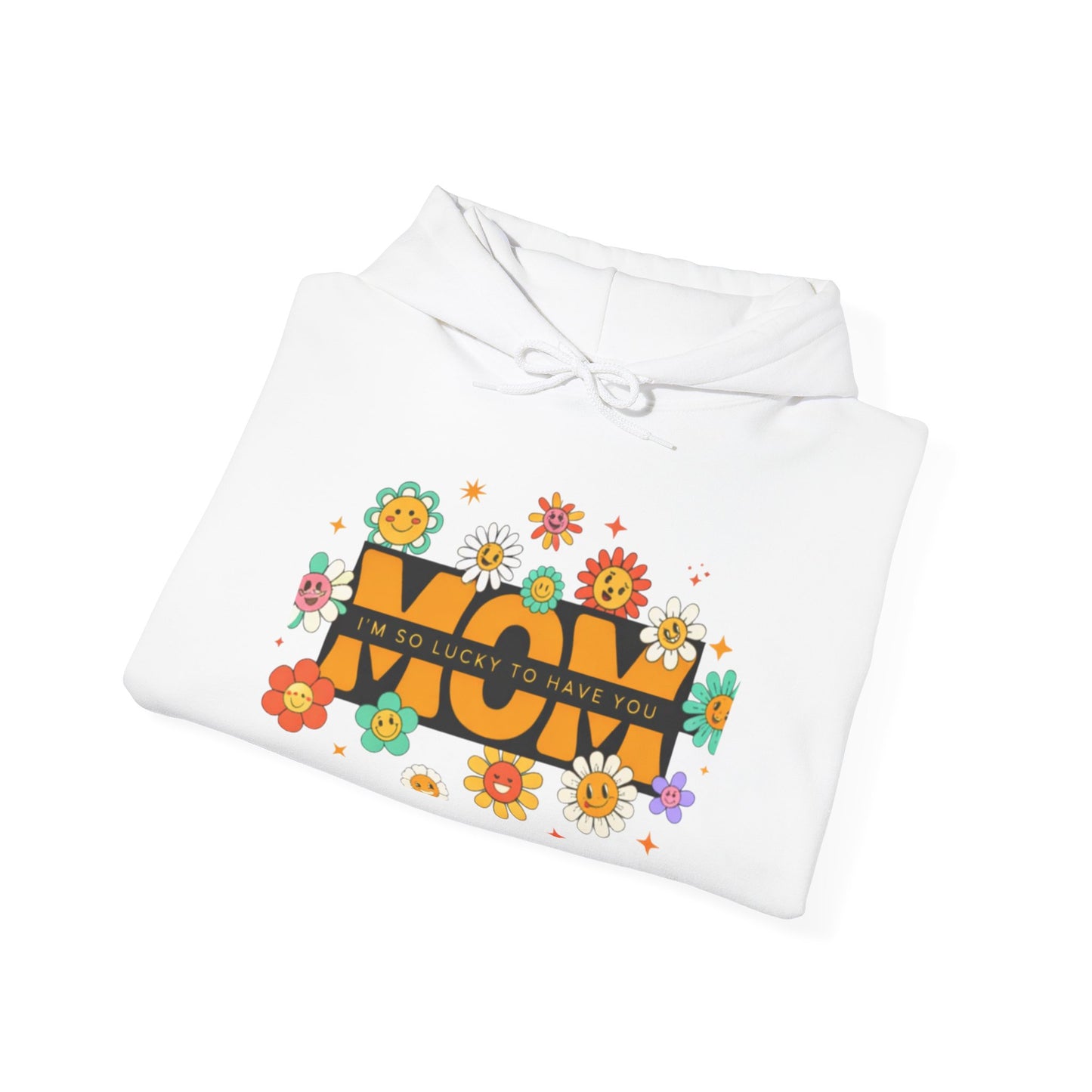 Hoodie - 'WOW' Retro Floral Graphic Hoodie | 70s Inspired Flower Power Sweatshirt